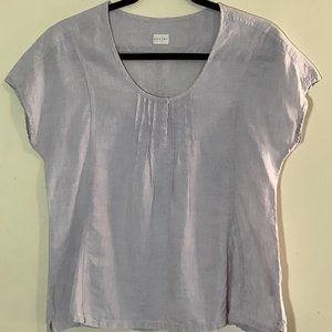 POETRY  3-Button Placard 100% LINEN SHIRT    Size 6